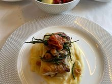The only disappointement.  I’d ordered the chicken wellington, but the halibut arrived.  Sadly overcooked