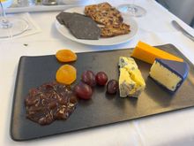 Cheese - Cornish Yarg, Rutland Red, Yorkshire Blue. I skipped the Goat cheese, which I despise.