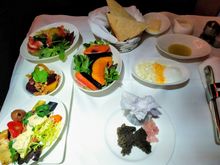 Caviar service and straters on LH (First Class)