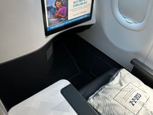 New large screen. It’s linkeable in the app, there’s an option for sync delta on Demand in my app on my boarding pass screen, however doesn’t look like my flight has it enabled. Maybe a D1 flight only option, or software update to be pushed later?  