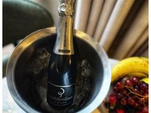 and a bottle of actual champagne (from a known maker).