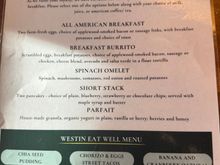 Platinum breakfast-includes a drink. The burrito with a side of potatoes was pretty filling as a 220lb dude, and I took half to go each day. 