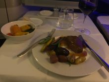 The seared lamb loin was inedible; overcooked and tough.