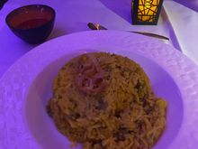 Chicken machboos with daqoos sauce.  The sauce was very tomato-y & not quite to my liking so I used it sparingly but the rice & chicken were excellent without it. 
