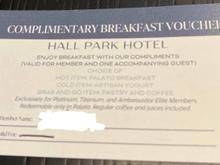 Breakfast Certificate
