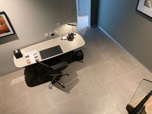 In the staircase well is the desk area