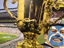 Has anyone else noticed that the Webb Ellis trophy has been printed back to front in the T5 underground walkway?