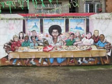 Mural at church in Rocinha
