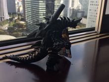 Godzilla-like creature surveying Shinjuku