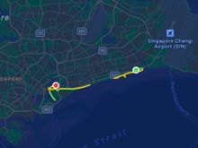 The route I took (missed recording a bit in the middle). I had to turn back at the Gardens at the Bay bridge, as it was closed for renovations.