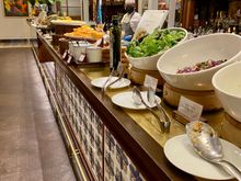 Salad bar at breakfast