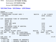 Flight info from ExpertFlyer