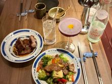 Mixed vegetables and smoked char siew