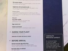Printed menus are back to South America routes