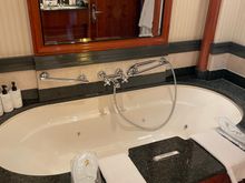 Only jacuzzi tub in the hotel (I didn’t bother this time ) 