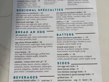 Full Breakfast menu on both Saturday and Sunday