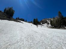 Hiking on snow in July