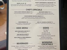 Current breakfast menu