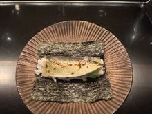 Silver fish wrap; not fishy at all; and well balanced with vinegar….