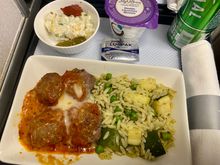 Beef meatballs with orzo