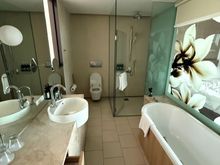 Shower, bath, and hygiene expendables on offer.