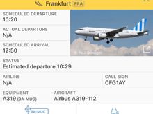 Details of the flight from FlightRadar24