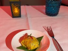greeting from the kitchen: some thai minced chicken wrapped in egg