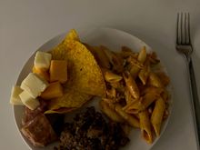 Lounge dinner (tonight was crawfish pasta and nachos) also had full salad bar, two desserts, and charcuterie boards 