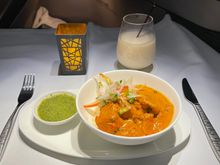Light Option - Chicken Tikka Masala with Jeera Rice, Accompanied with Chai Latte. This was a bit spicy but still flavorful - the latte helped to balance!