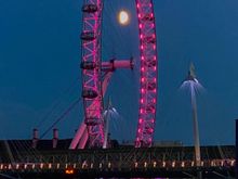 London Eye and Moon
