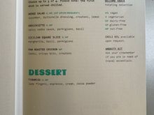 Pic of menu since everyone did this in the last few posts …
