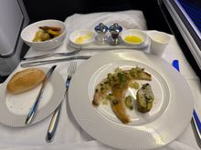 Dover sole tasted better than it looked and with the sides it was filling. 