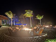View of fire pits by Seaside Grill