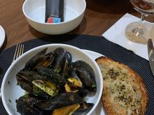 Mussels with sake, yuzu, kombu, and aromatic Japanese minted butter