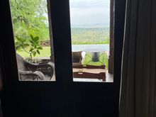Living room looking out to private plunge pool
