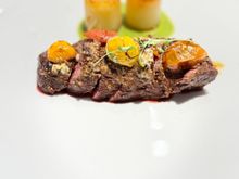 Mustard rubbed steak 