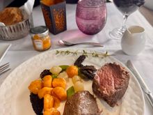 Meat was not dry and still a bit pink 