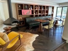 Hotel library; each floor had a room in this configuration used for a different purpose.