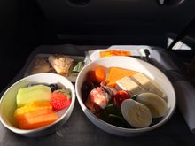 i wish the cheese had been room temperature (it was quite cold) but i was pleasantly surprised by the plate. three cheeses, smokehouse almonds, a few apricots, some greens, crackers and a couple kinds of meats along with a fruit plate and the ubiquitous ice cold scones. i'd get it again.