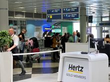 National/Enterprise counter tucked away behind the Hertz gold member desk