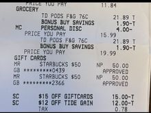 To my surprise and delight both promos applied, plus a $4.00 1 time use digital coupon for Tide (shown as personal disc). They’ve definitely upgraded their IT. 