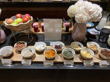 The buffet was kept neat and tidy 