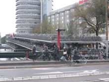 The multi-level bike parking deck near Centraal Station in Amsterdam