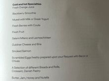 Menu 2 - skipped breakfast