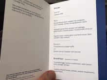 WT+ menu for LHR-DUR flight