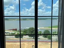 Beautiful view of the Mississippi. The empty lot in the foreground is the future site of a 20-story Grand Hyatt, so this view from the Caption will be blocked in a year or two as the GH goes up.