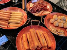 Morning breakfast selection in lounge