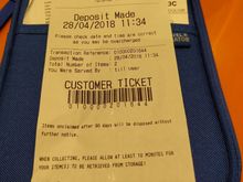 My claim ticket. I even took a pic of the ticket, just in case :)