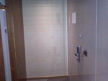 entry, with first full bath door on left