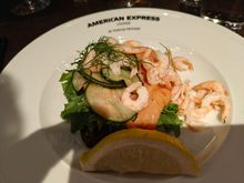 This is the free gravlax shrimp sandwich. The salmon was fresh but the taste could have been better (it was certainly not home made). 